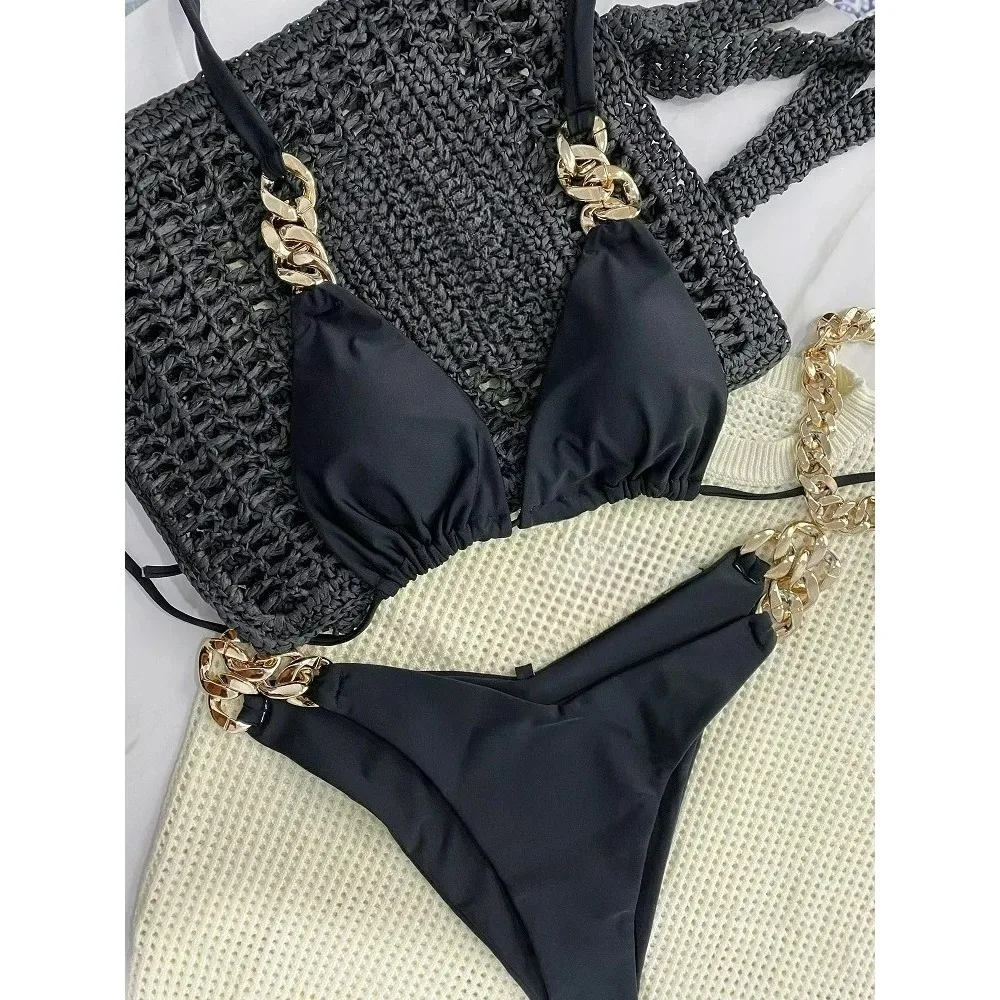 

New Sexy Bikini 2025 Triangle Bathing Suit for Women Brazilian Bikini Set 2-piece Halter Swimwear Push Up Swimsuit