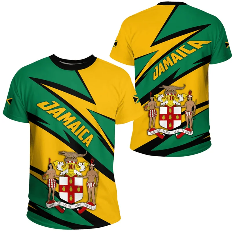 Jamaica Flag Map 3D Printed T Shirt For Men Clothes Fashion Male T-Shirt National Emblem Tshirt Independence Day Tee Women Tops