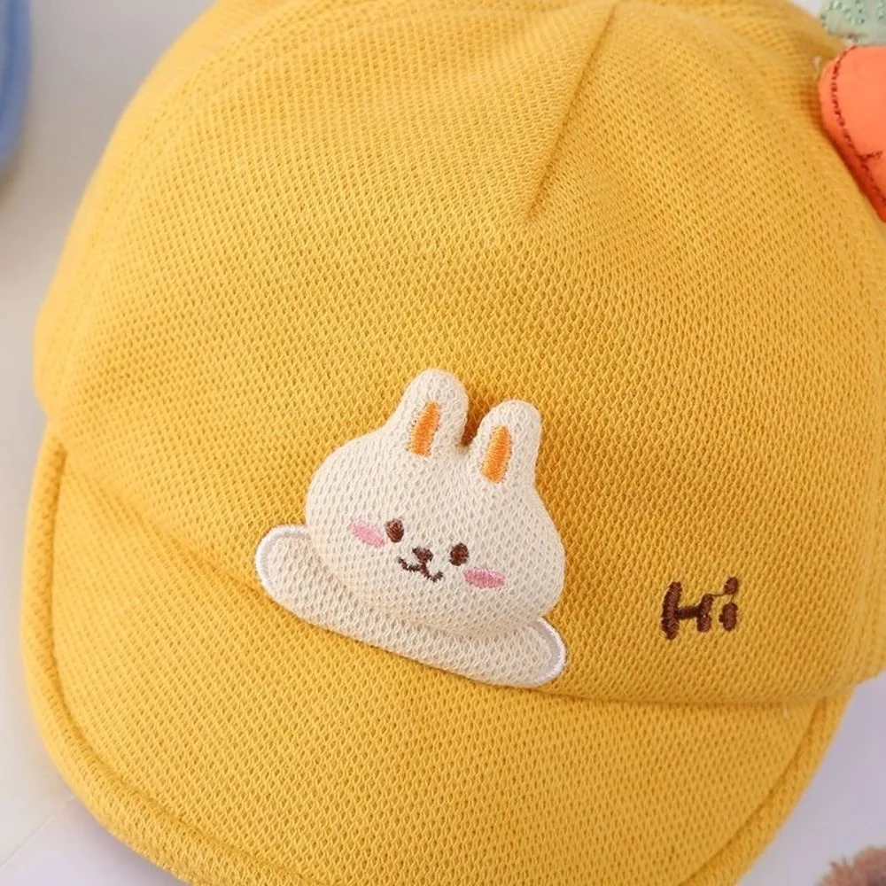 

Cute Cartoon Rabbit Ears Cartoon Peaked Hat Soft Brim Cotton Sun Hat Solid Color Baseball Cap Outdoor