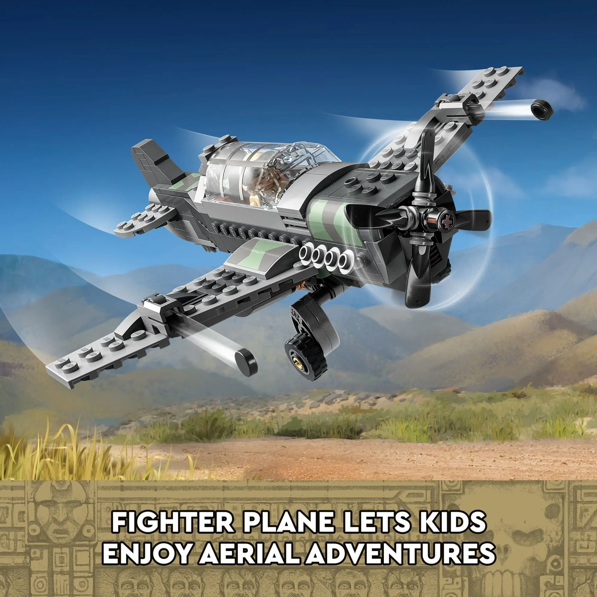 LEGO Fighter Plane Chase 77012 Indiana Jones & the Last Crusade Building Set Featuring a Buildable Car Airplane 3 Minifigures