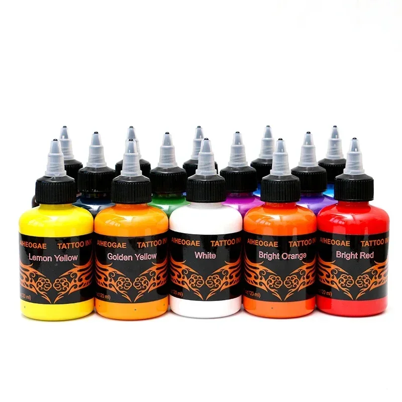 14Colors 120ml/Bottle Professional TattooInk for Body Art Natural Plant Micropigmentation Pigment Permanent Tattoo Ink