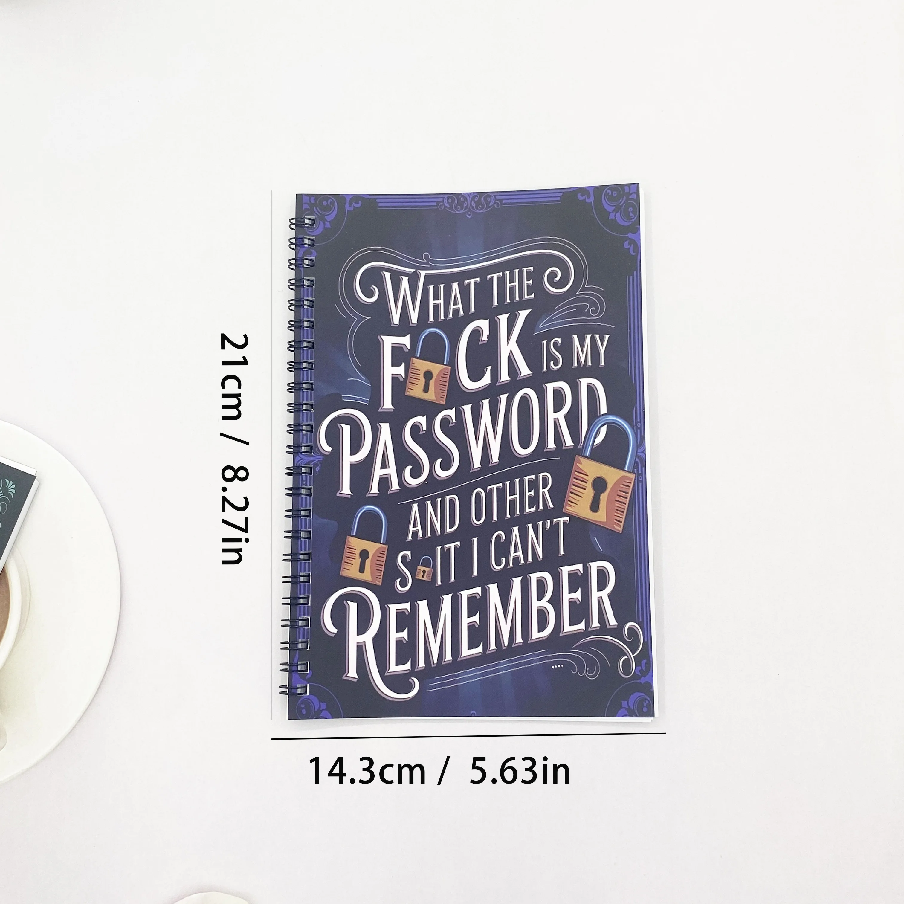 كتاب كلمة المرور الحلزونية |   1 قطعة |   تتبع التسجيلات وكلمات المرور |   استخدام المنزل/المكتب |   تصميم مفتاح الزخرفية