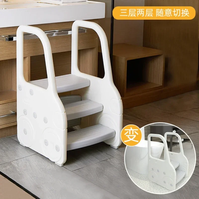 Nordic Children's Footstool Non Slip Bathroom Footstool Hand Washing Steps Washing Face Feet Small Step Stool Chair Ottomans