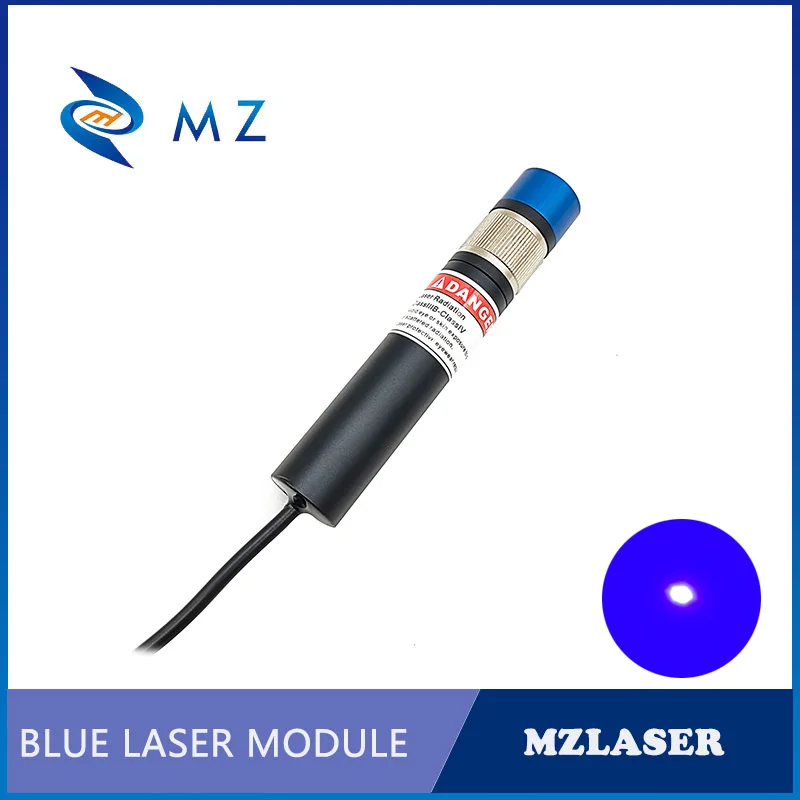 وحدة ليزر نقطة زرقاء ديود D18mm 450nm 30mw ليزر تركيز قابل للتعديل مع قوس ومحول لإمدادات الطاقة 5 فولت 12 فولت 24 فولت