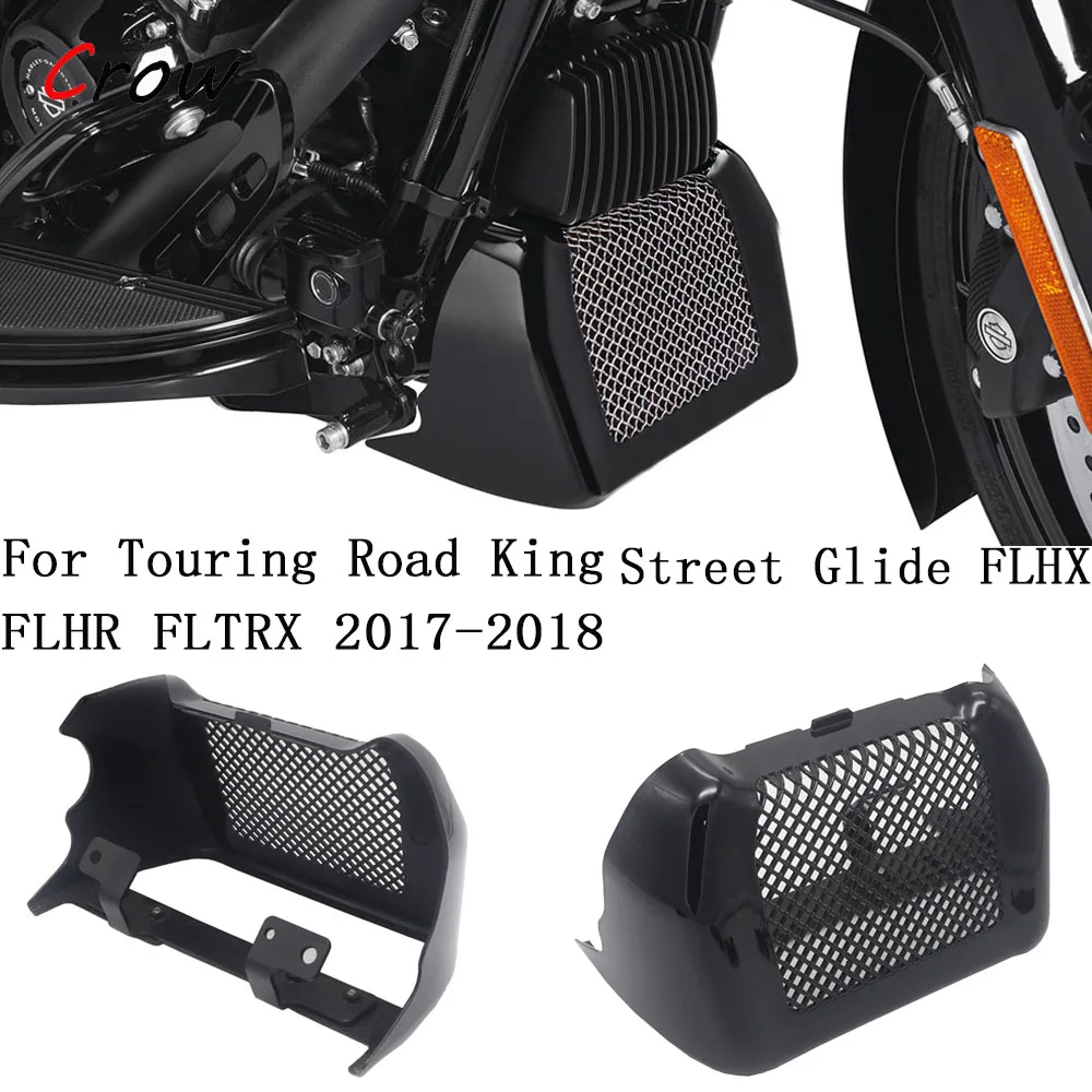 

Oil Cooler Cover Deflects Road Debris with Style For Harley Touring Road King Street Glide FLHXS FLTRX FLHR 17-18 2017 2018