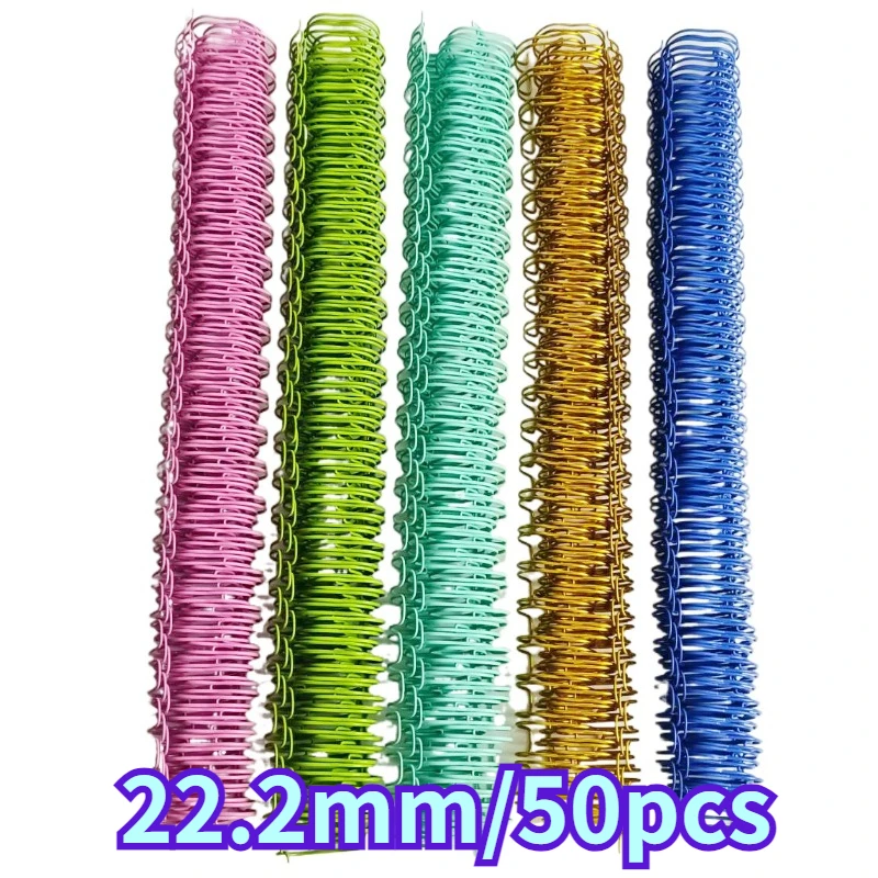 22.2mm 50pcs Notebook Spring Book Ring YO Double Coil Wire O Binding A4 Binders Double Wire Binding Metal Calendar Binding Coil