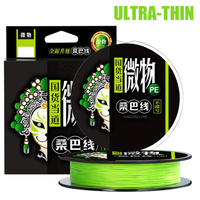 Thornsline Ultra-Thin Diameter 8X Braided Fishing Line From Japan PE Fishing Line Green Multifilament Fishing Wire For Carp