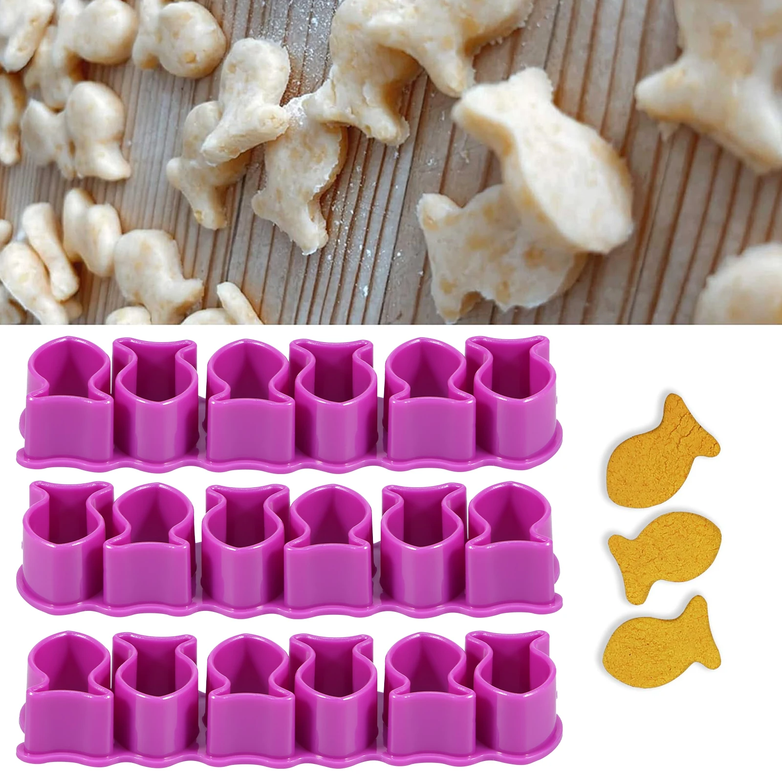 

3 to 18Pcs Cookie Cutters Plastic Fish Cookie Cutter Baking Mold Pressable Biscuit Mold Cookie Stamp Kitchen Baking Pastry tools