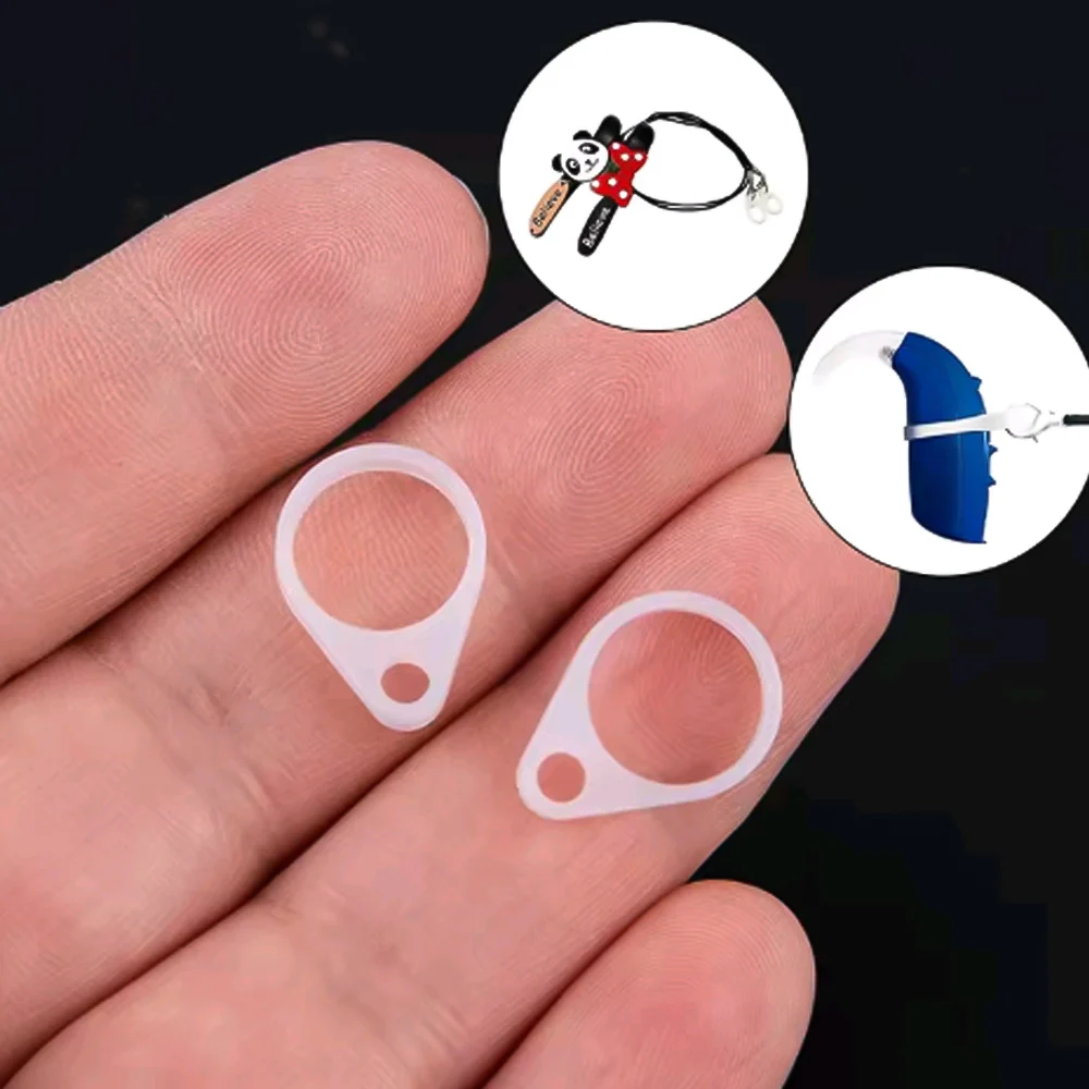 10pcs Hearing Aid Anti Lost Lanyard Silicone BTE Hearing Aid Clip Adaptor Replacement Accessories for Elderly Children Kid