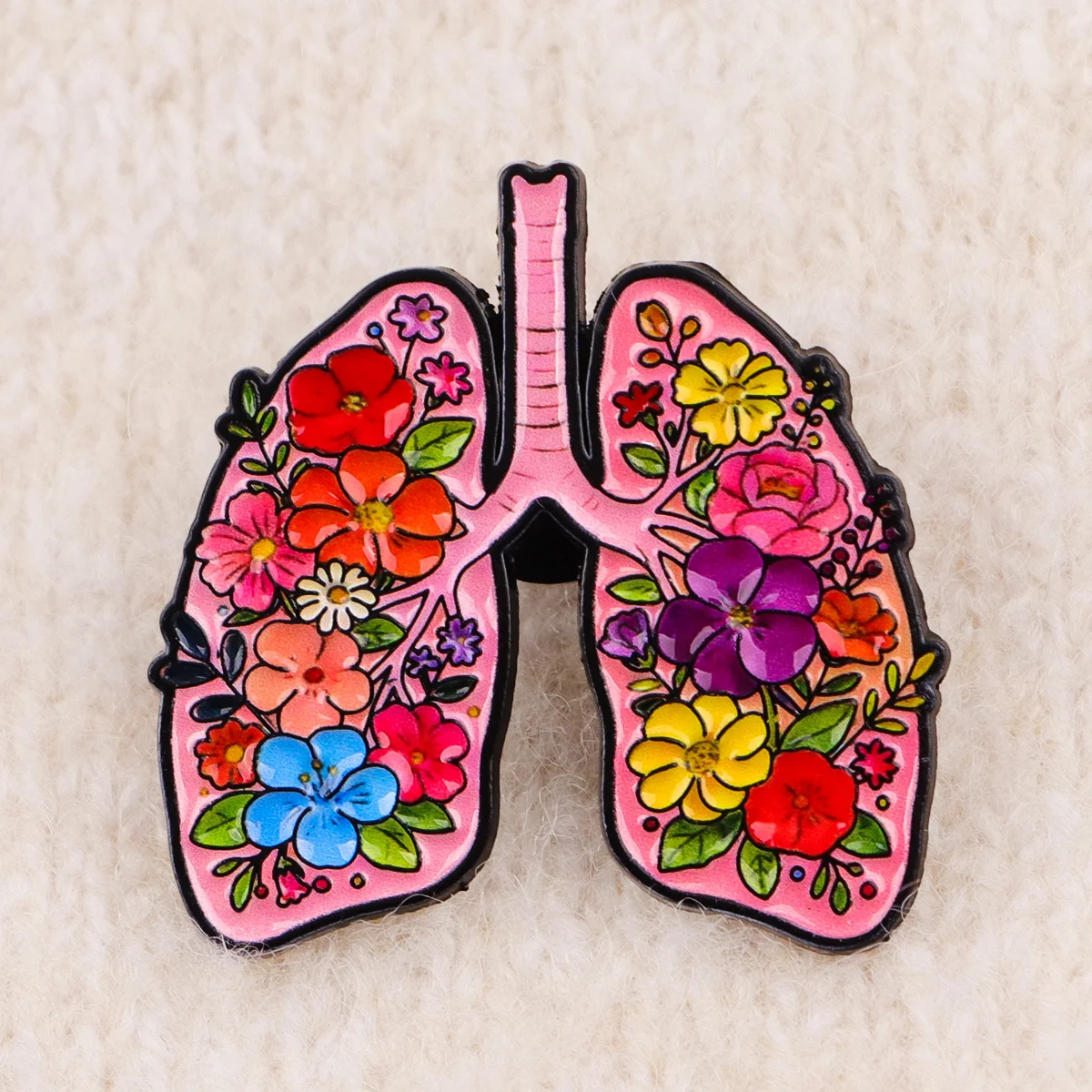 Broches esmalte médicos flor corazón cerebro – Accesorios para ropa mochila - imagen 3
