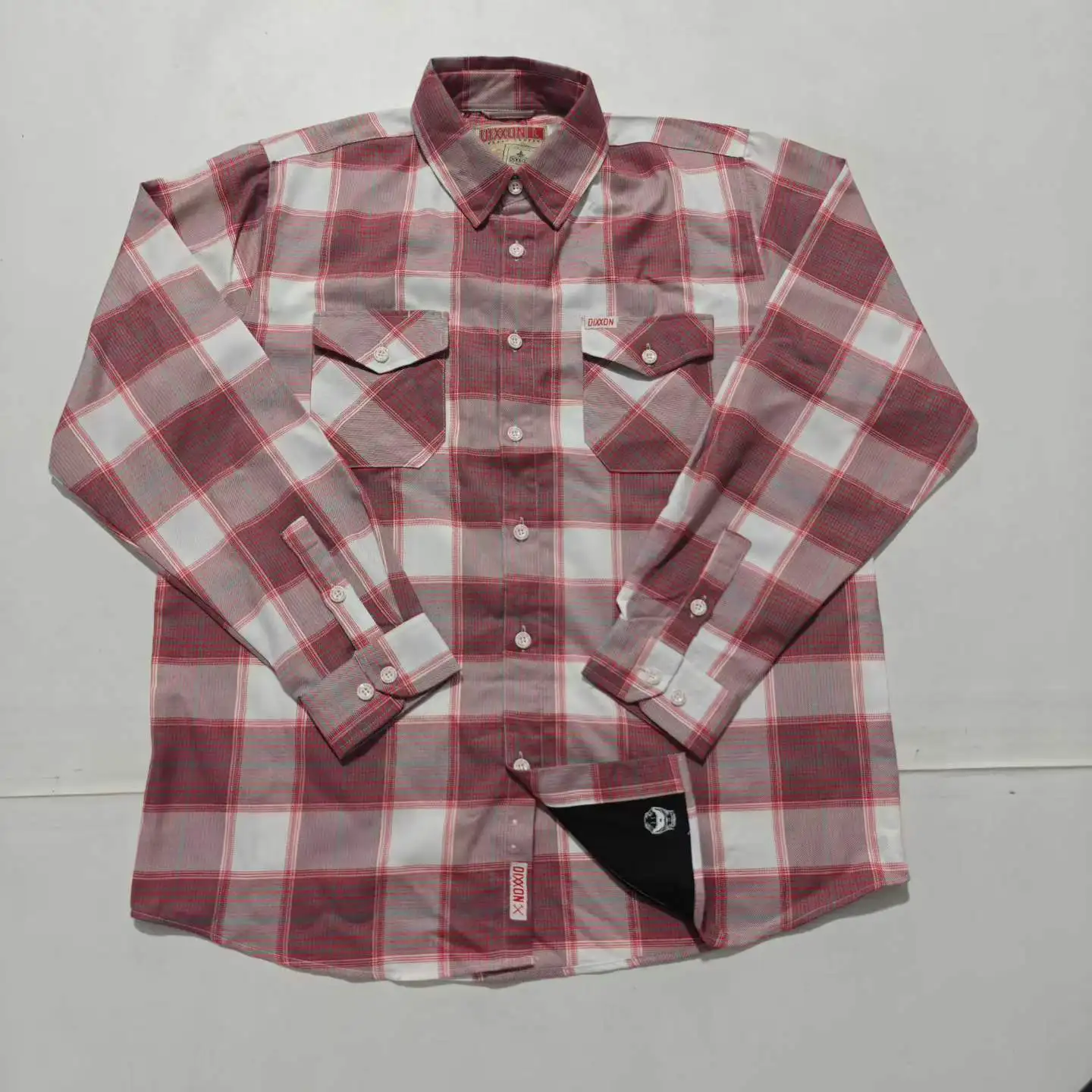 Dixxon Essential Brushed Cotton Plaid Flannel Long Sleeve Button Down Shirt Soft Warm Breathable Regular Fit for Outdoor Casual