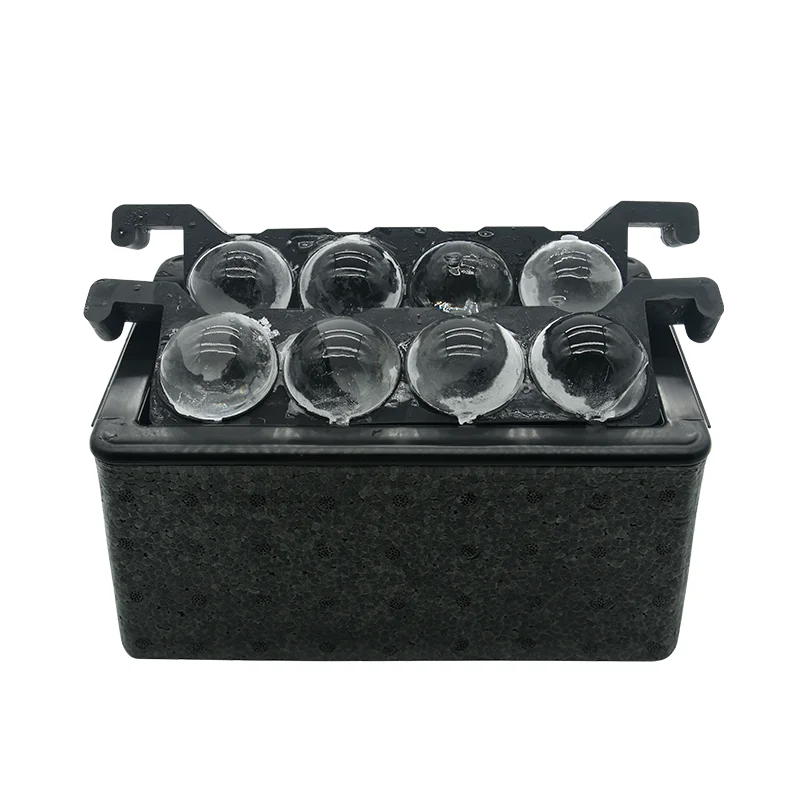 

Large 2.5 Inch Ice Hockey Mold Whiskey Crystal Transparent 8 Cavity Sphere Mold Tray Silicone Ice Hockey Machine