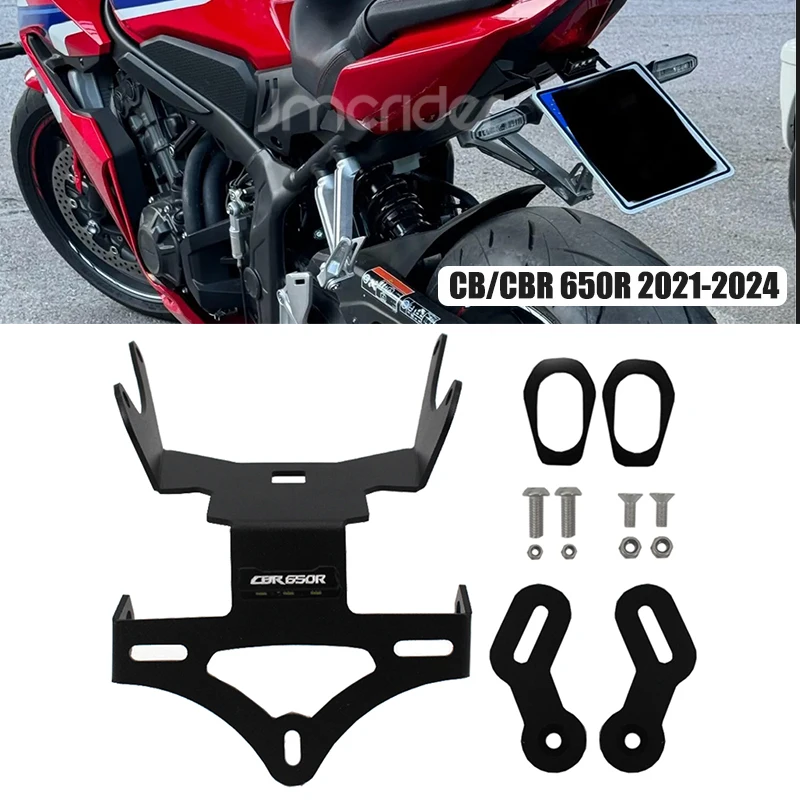 CB/CBR 650R Motorcycle License Plate Holder Tail Light Bracket Tidy Fender Eliminator For Honda CB650R CBR650R 2021-2024