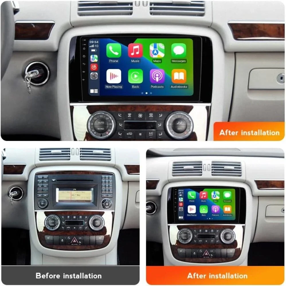 Android 16 Carplay Auto Car Radio For Mercedes Benz R Class W251 R280 R300 R320 R350 R63 2005-2017 Multimedia Player DSP WIFI
