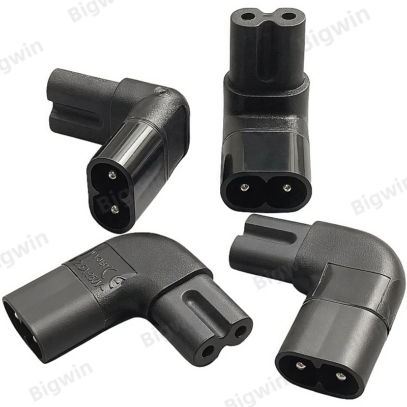 IEC320 C7 Male to C8 Female 90 Degree Right Angle Power Adapter 2.5A 250V Figure 8 Corner Power Connector for TV Monitor PS4 PS5