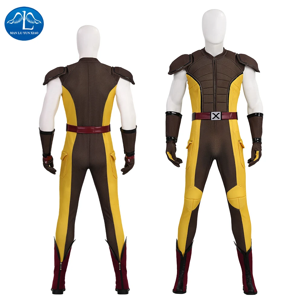 

Superhero Men Deadpool 3 Wolverine Cosplay Costumes Hallloween Jumpsuit Shoulder Armor Shoes Carnival Party Outfit