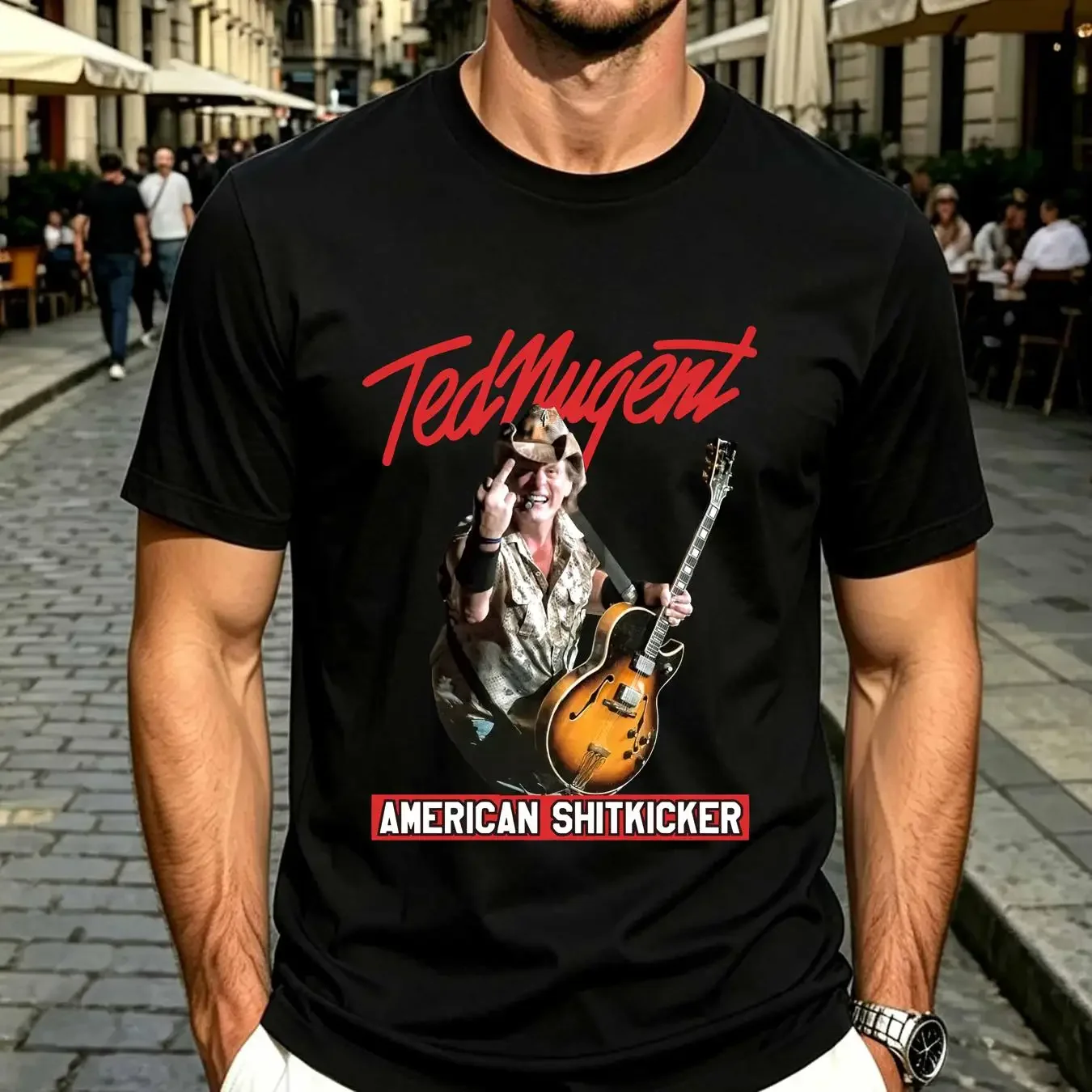 washed T Shirt Ted Nugent  For Fan Black Men WOmen S 3Xl vintage Washed Unisex Top For Everyday Wear Stretched fashion