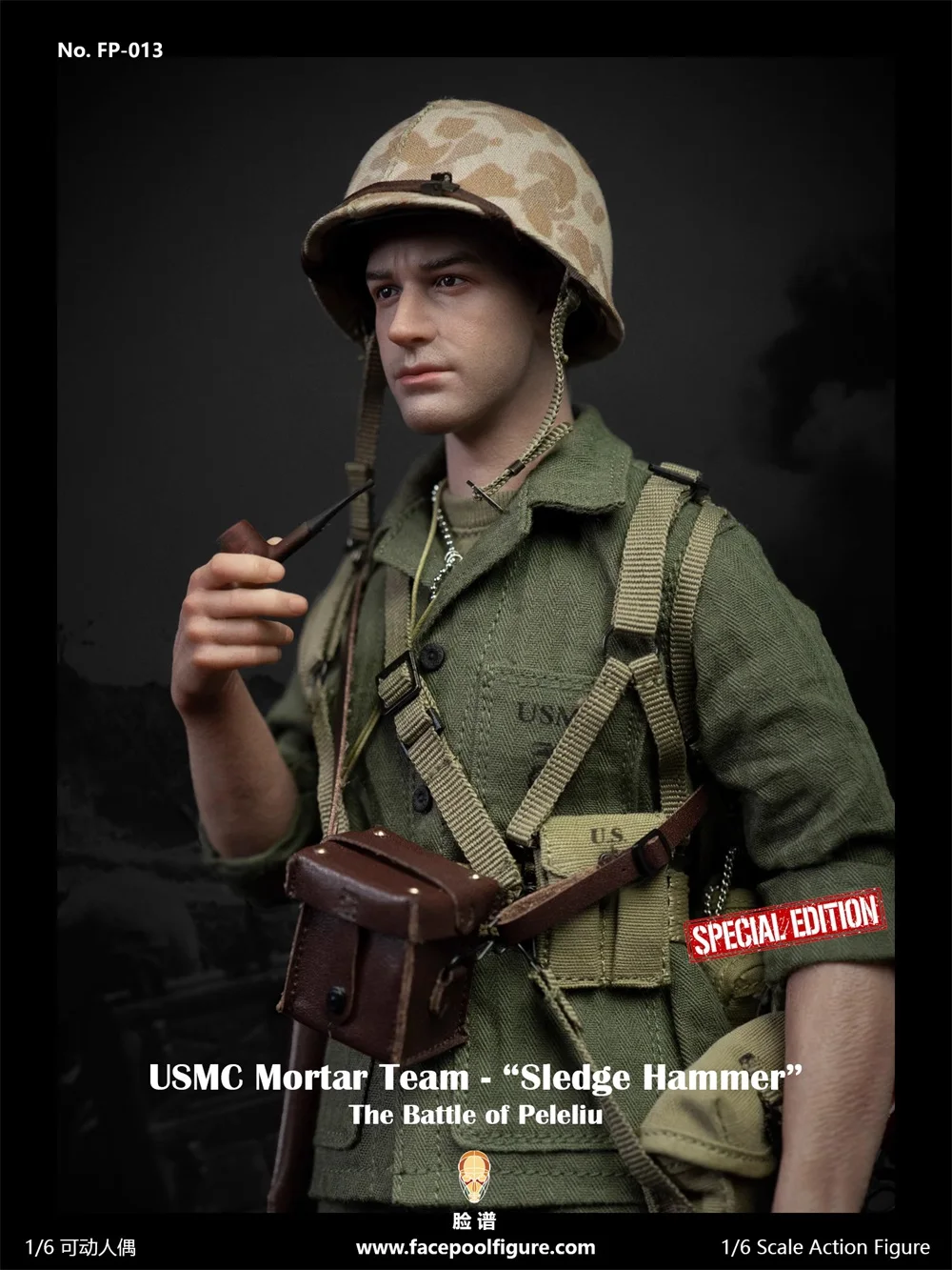 1/6 Facepoolfigure FP013 WWII Series USMC Soldier Doll Sledge Hammer Operation Full Set Moveable Action Figure Gift For Collect