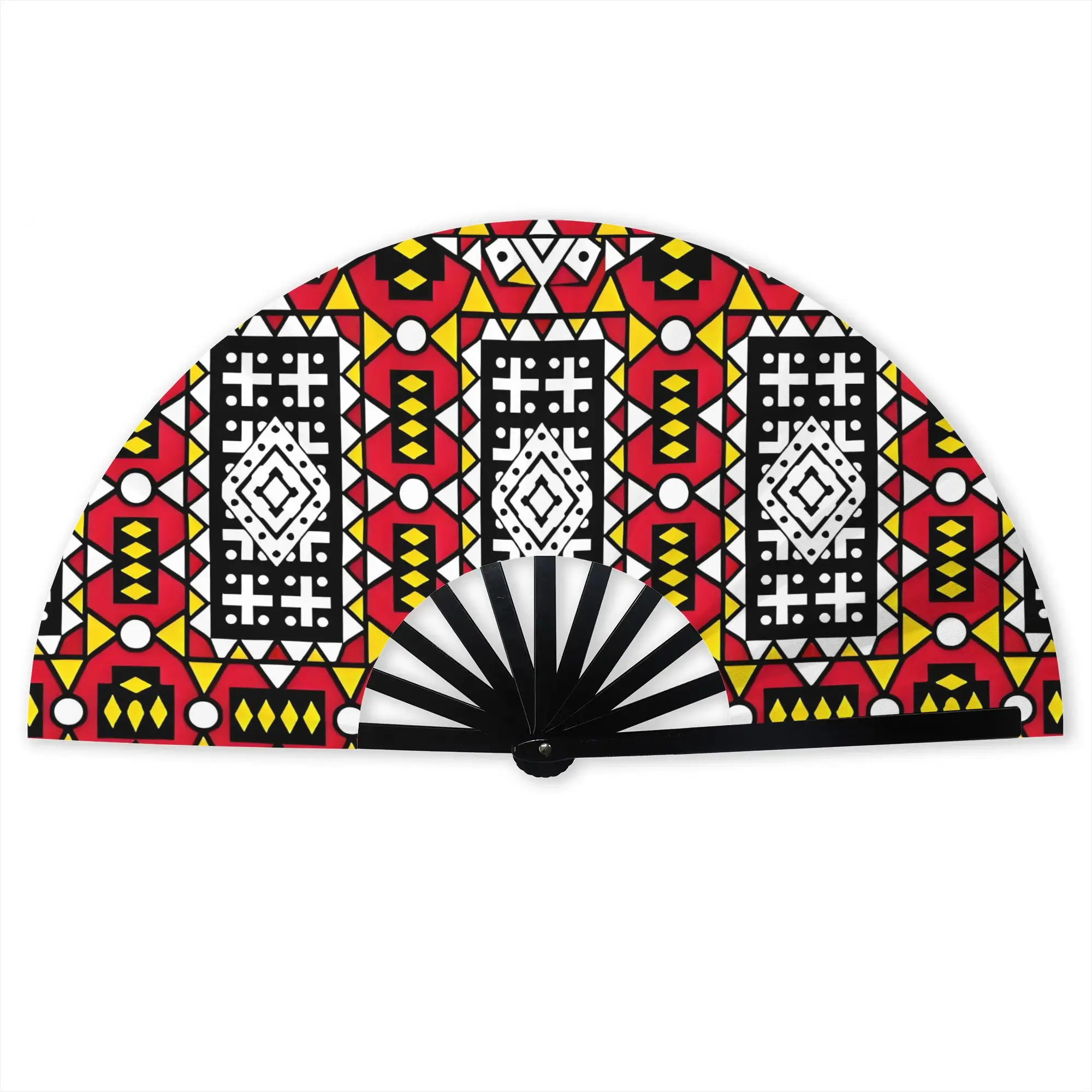 Kizomba Samakaka Ankara  Hand Fan Promotional Gift Event Souvenir African Wax Durable Folding Fans Creative Bulk Pack Fan