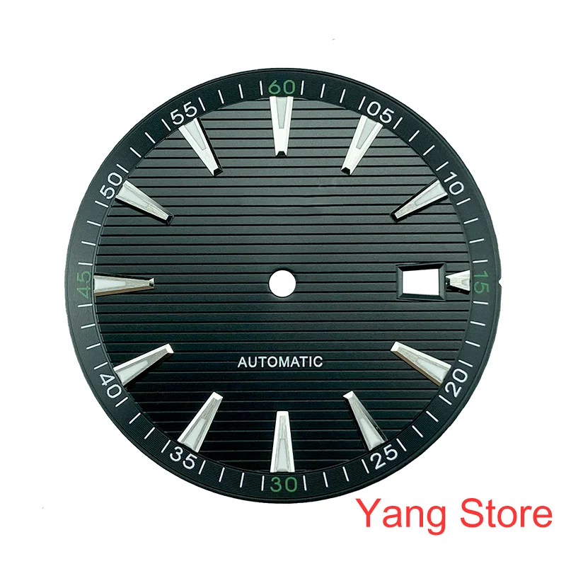 33.2mm sterile dial blue luminous dial parts sailing bridge texture light green AT style men\'s watch for NH35 36 movement