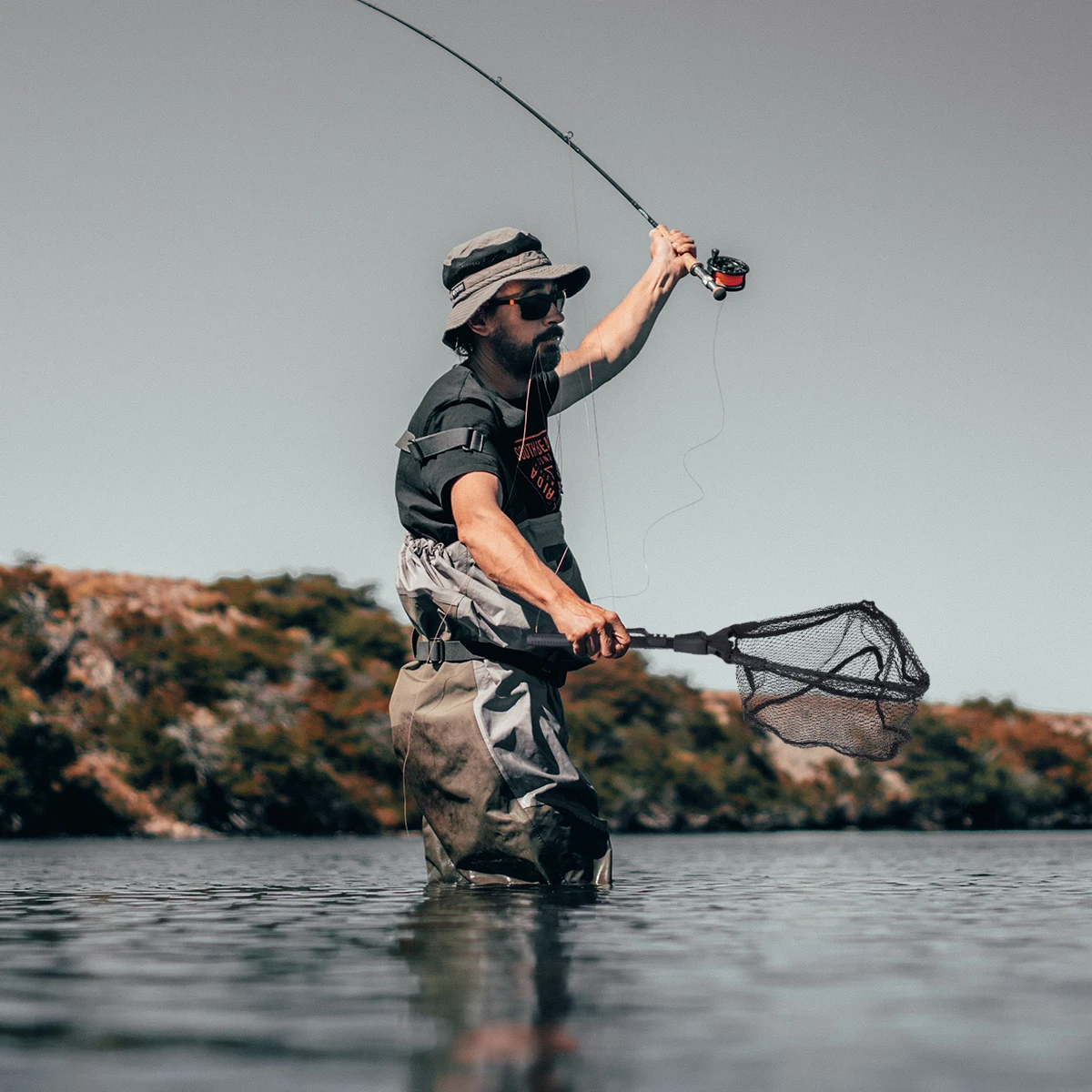 

Dip Net Fishing Catching Nets Carp Foldable Portable Pier Telescopic Folding Landing