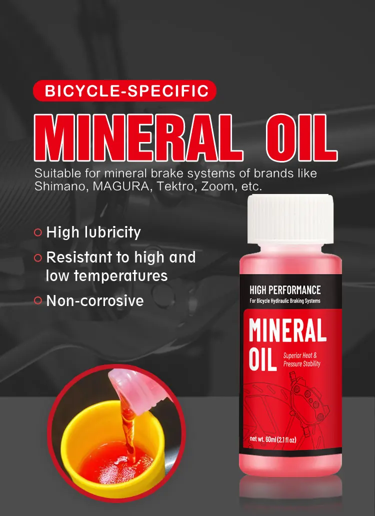 Mineralöl für Fahrradbremsen, 60 ml/2,1 oz, ideal für Shimano- und Tektro-Hydraulikbremssysteme, Mountainbike-Zubehör – Detail 2