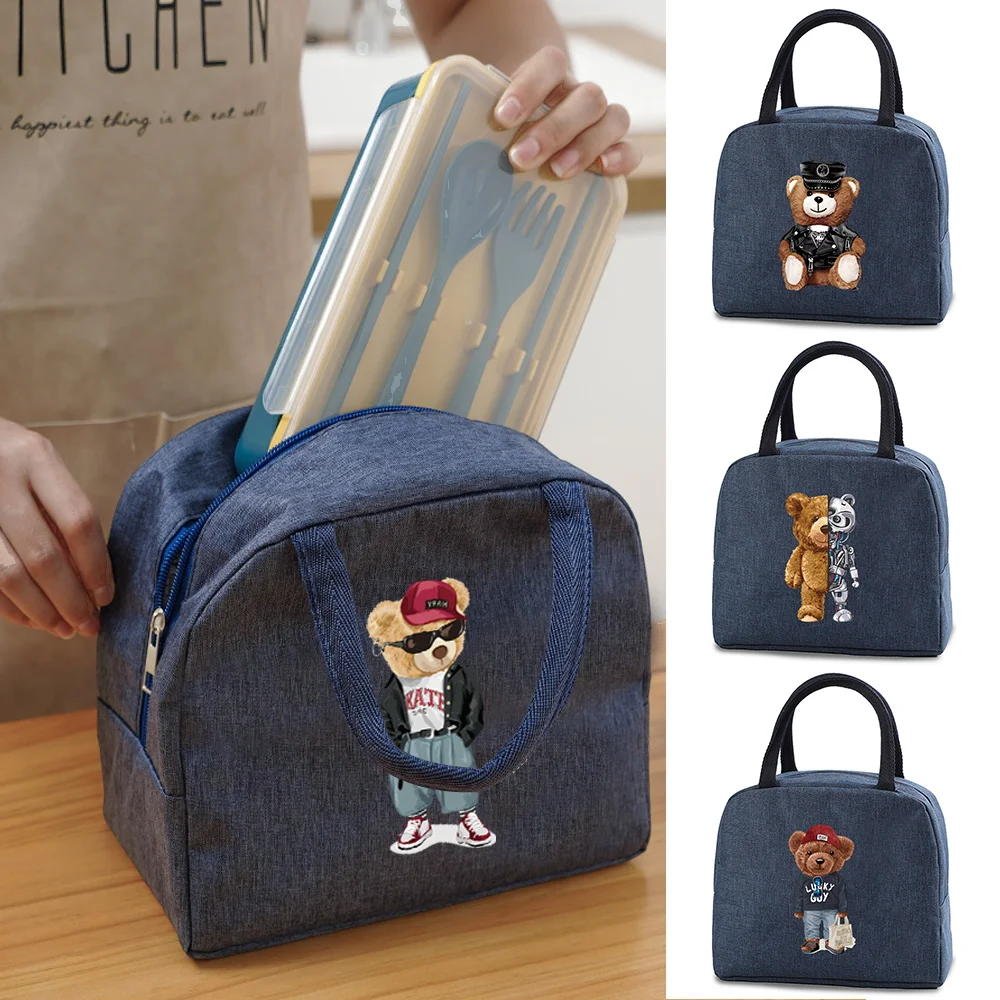 

Insulated lunch Dinner Bags For Women Handbag Ice Cooler Picnic Bags Insulated Thermal Lunch Box Pouch Children Food Canvas Bag