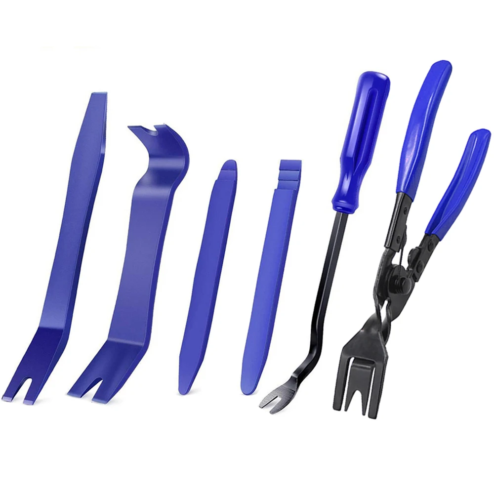 

6Pcs Trim Removal Tool Car Audio Disassembly Kits Navigation Installer Prying Automobile Nail Puller Auto Door Clip Panel