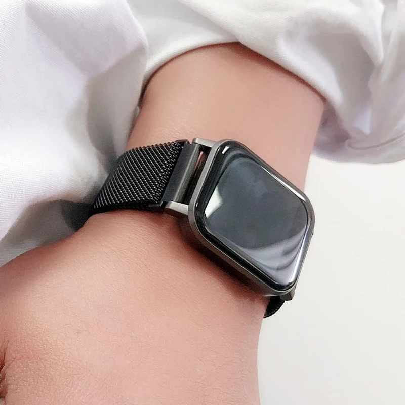 Магнитная петля для Amazfit GTS/4/2/2e/GTS2 Mini/3/GTR 4/3/2/47 мм 20 мм 22 мм металлическая сетка браслет для умных часов Amazfit Bip 5 ремешок