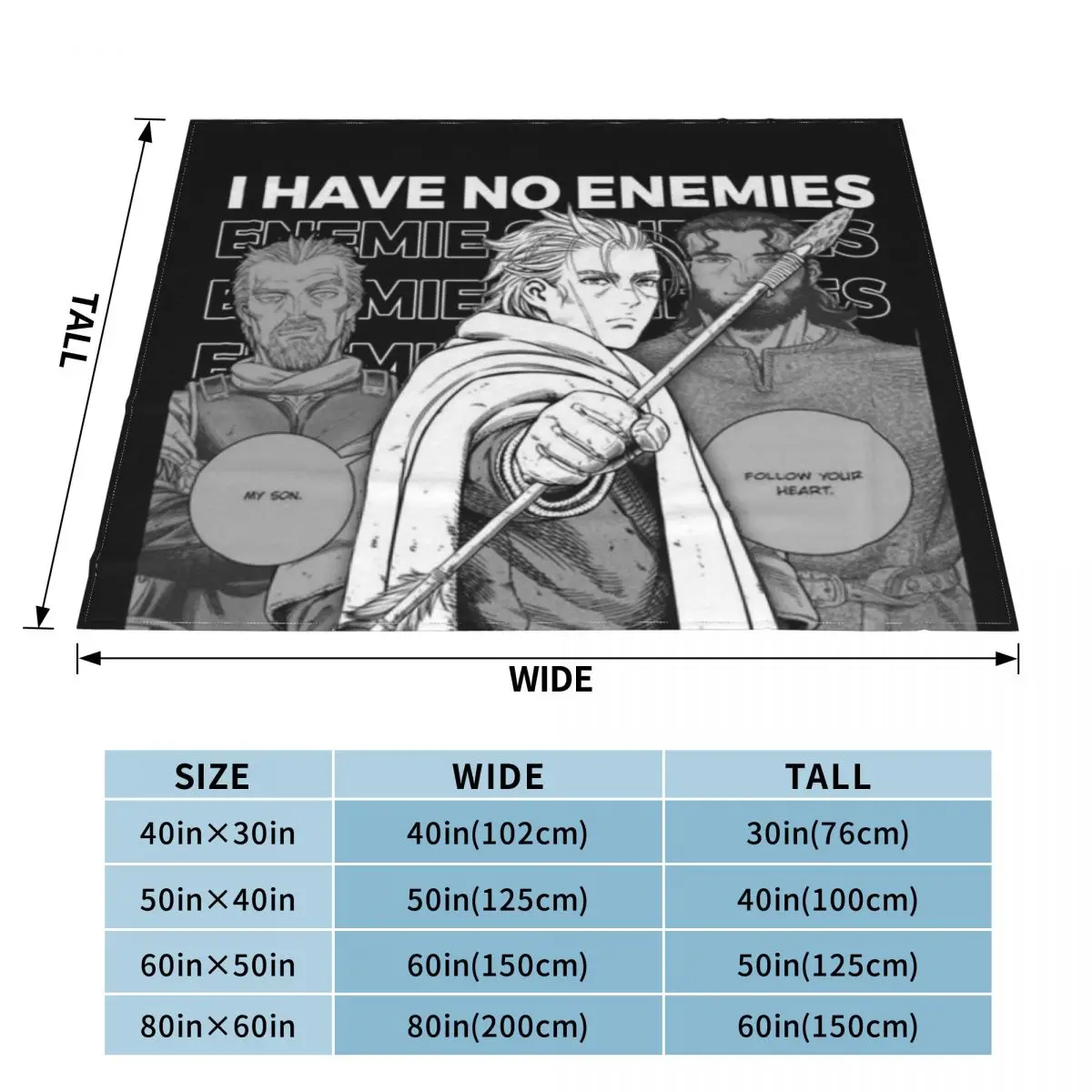 I Have No Enemies Vinland Saga An Ultra-Soft Micro Fleece Blanket