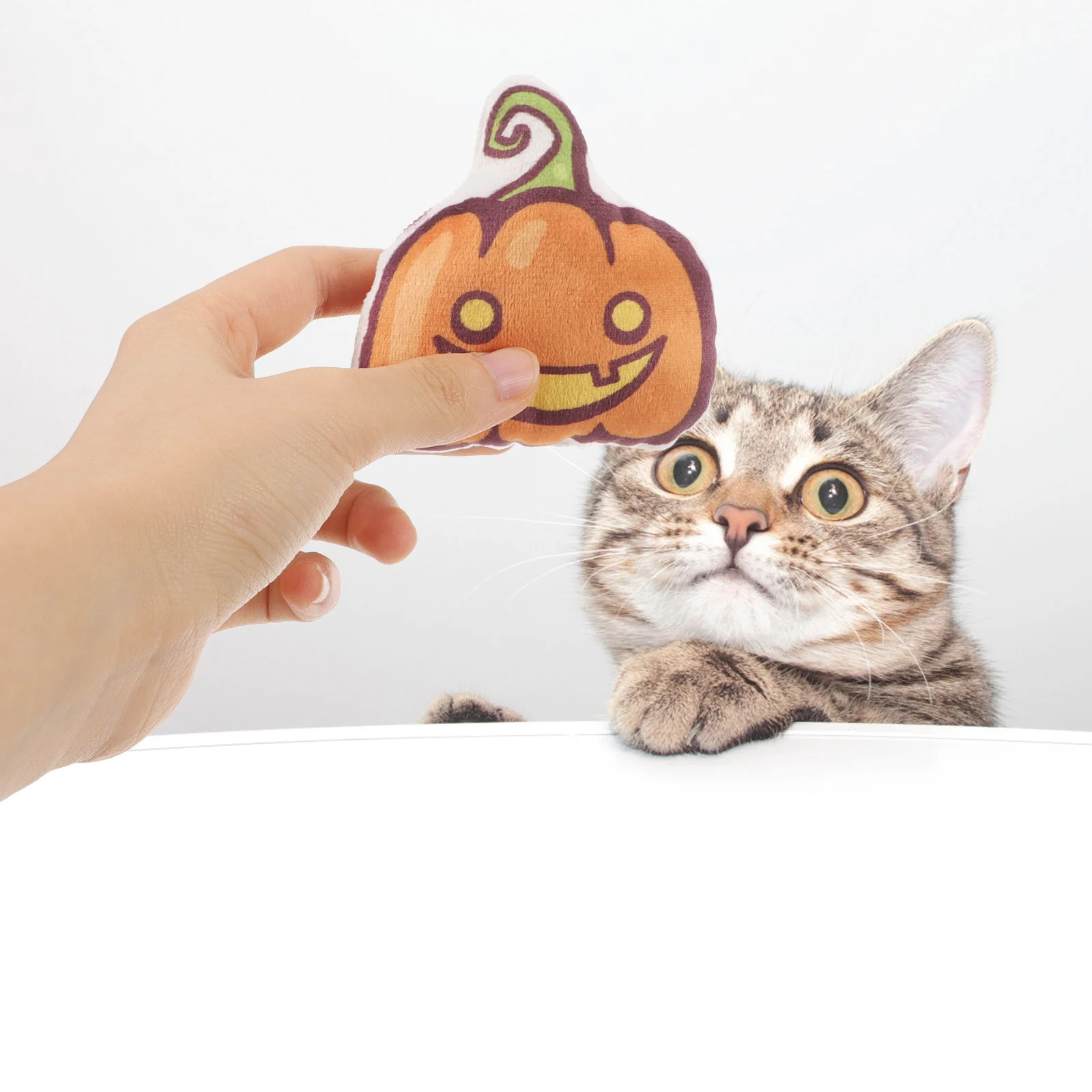 Pet Plush Toy Stuffed Pumpkin Catnip Toys For Indoor Cats Biting Kitten Self-playing Chewing