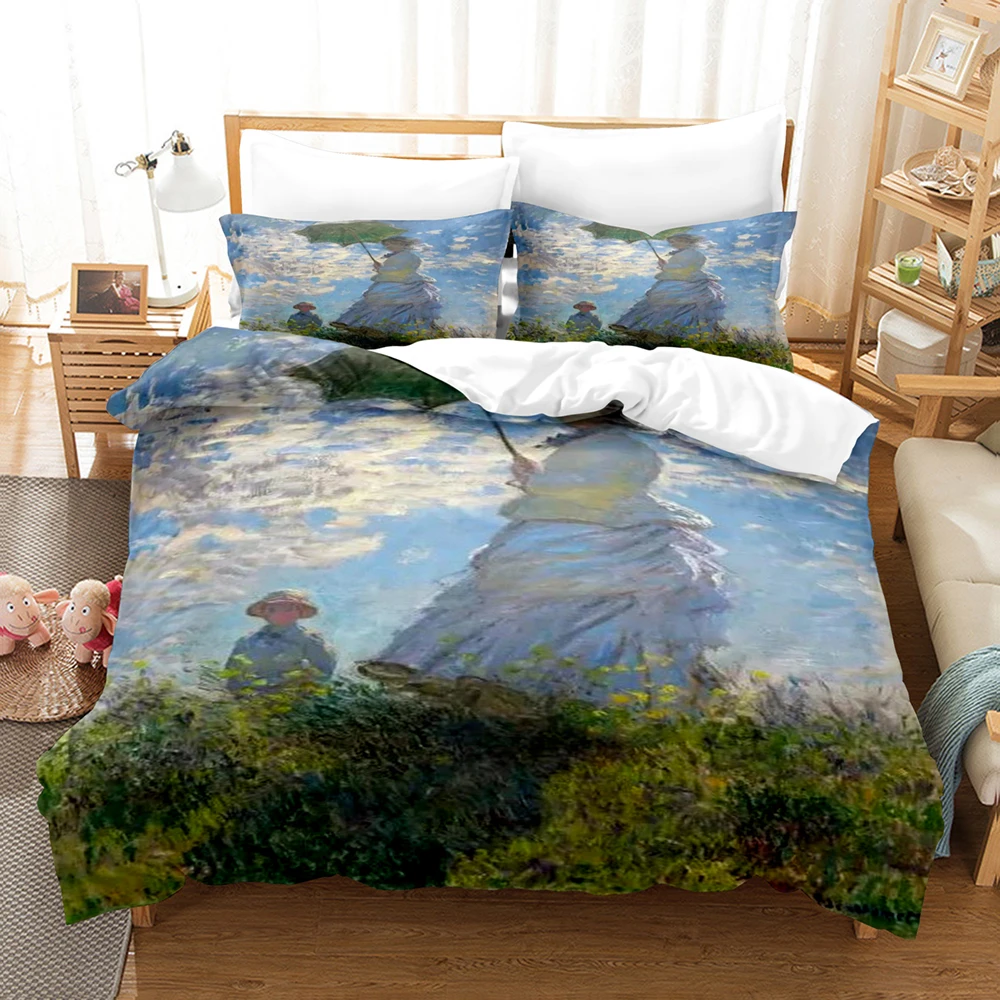 

3D Claude Monet Bedding Sets Duvet Cover Set With Pillowcase Twin Full Queen King Bedclothes Bed Linen