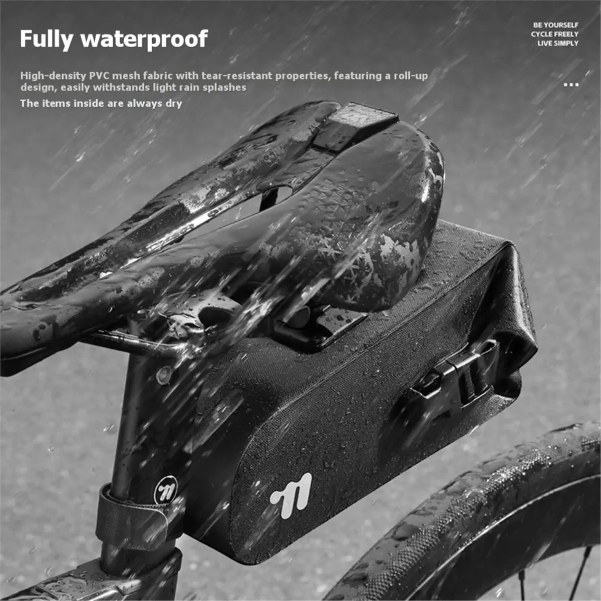 PHONE&GEAR  Waterproof Bicycle Saddle Bag Quick Release Bike Seat Bag Reflective Cycling Storage Pouch MTB Road Bike