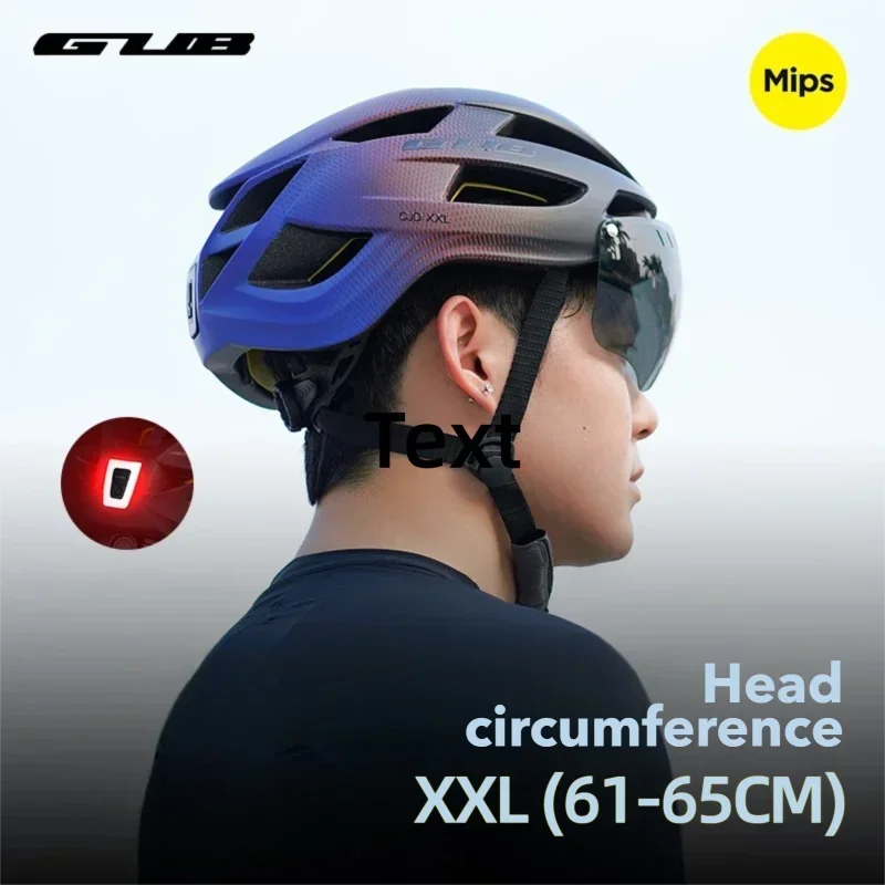 GUB 61-65cm Road Bike Cycling Helmet with Taillight MIPS MTB Bicycle Helmet Man's Women E-bike Riding Safety Cap with Tail Light