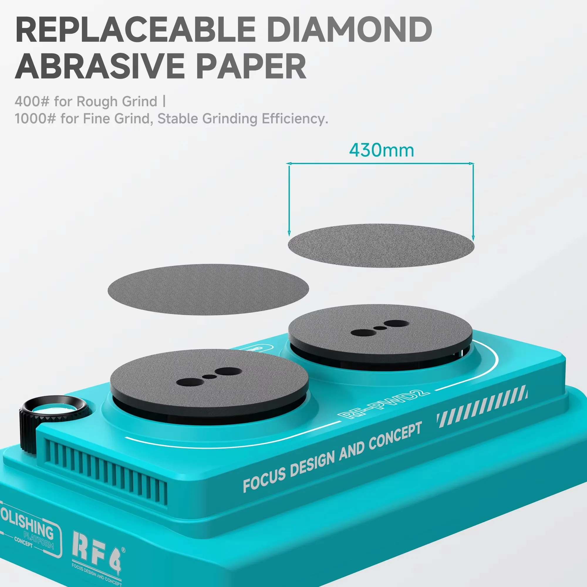 RF4 RF-PWD2 Electric Polishing Grinding Tool with Stepless Speed Control Replaceable Diamond Abrasive Paper for Phone Repair