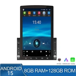 Universal Multimedia Android 15 Car Radio for Tesla Style 10.1 Inch Vertical Screen Carplay For Kia Nissan Toyota Fiat LADA VW