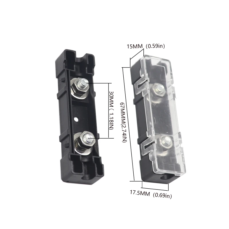 【2pcs】1Set  Automobile Fuse Holder 32V Fuse Box Safety Plate Base Car Carrier Box Bolt Type 20A 30A 40A 50A 60A 70A 80