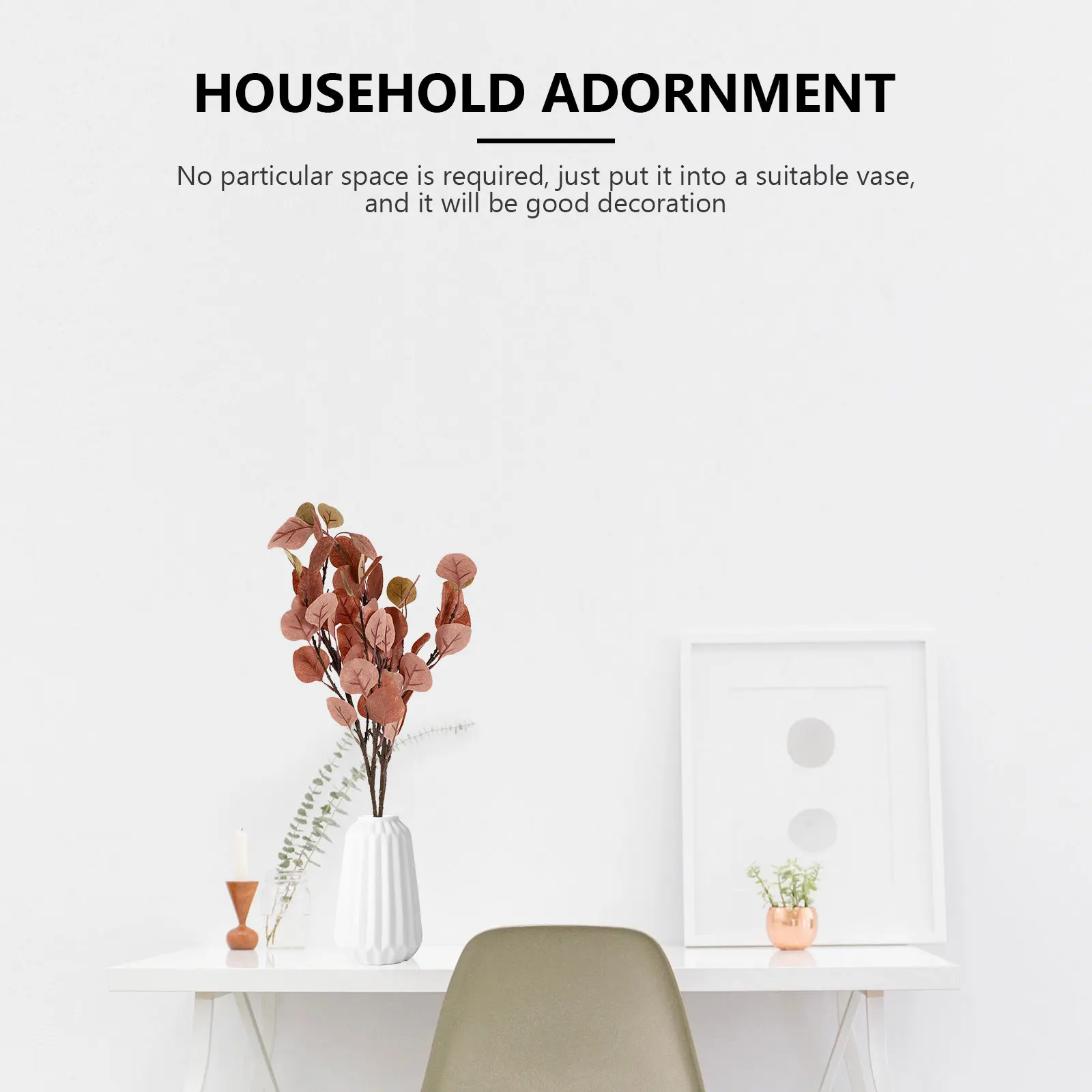 

2Pcs Simulation Leaf Branch Natural Color Floral Arranging Artificial Flower Home Decorative Photography Prop Imitation Flower