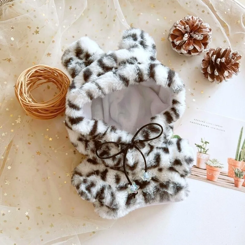 

For 20CM Cotton Doll‘s Clothes Handmade Clothes Hairy Outfits Leopard Print Sweater Mini Overcoat DIY Dressing Up Clothing Toys