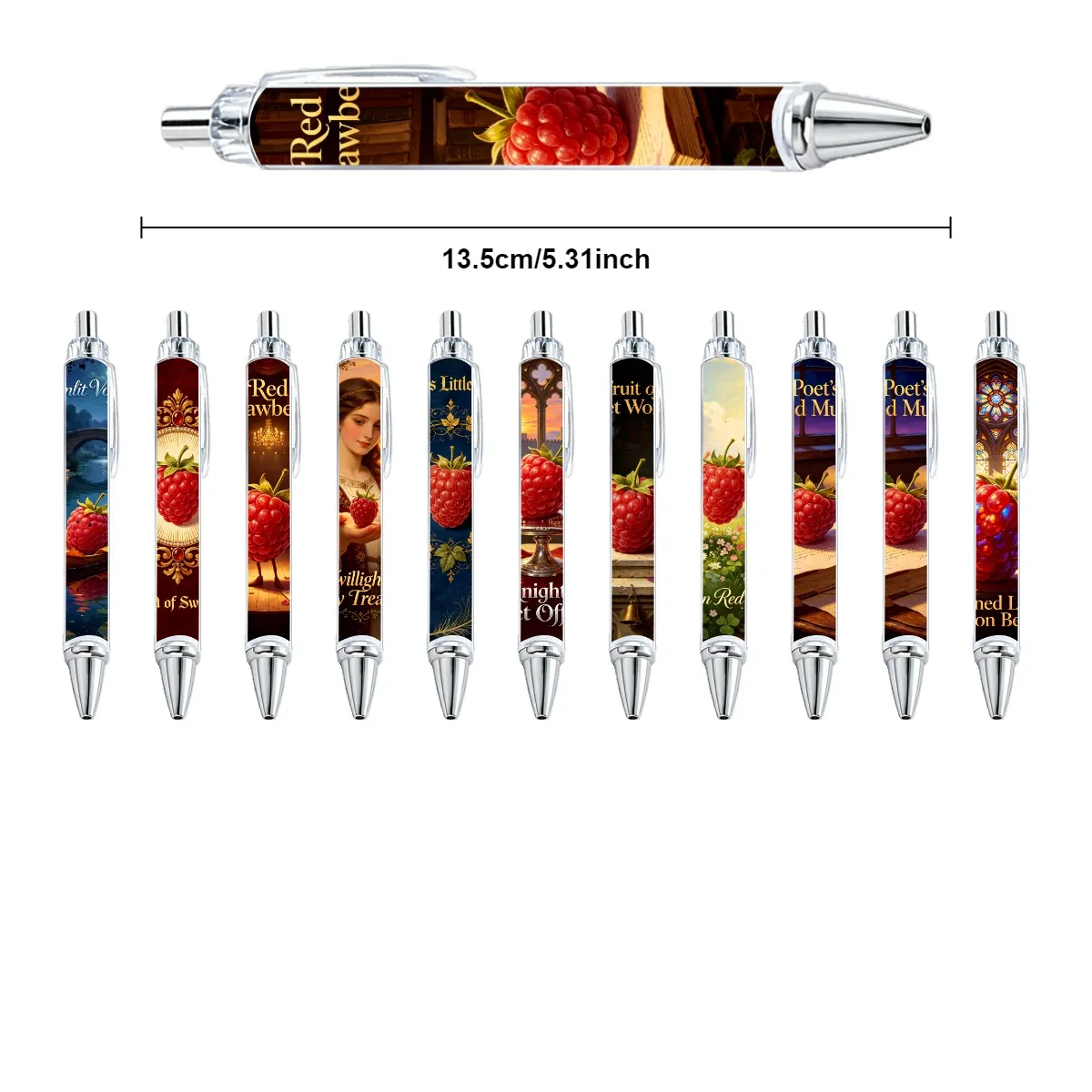 12Pcs/16Pcs Strawberry Princess Gel Pens Raspberry Fruit Gift Pens School Supplies Random Styles