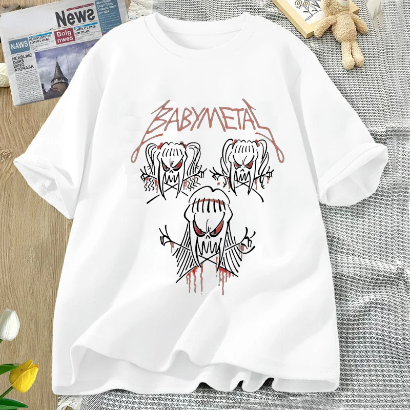 Cool Funny  Japanese BABYMETAL  T Shirt   Gothic  Men's and Women's Metal Band Print  T-shirt Summer  Music Tshirt Oversized