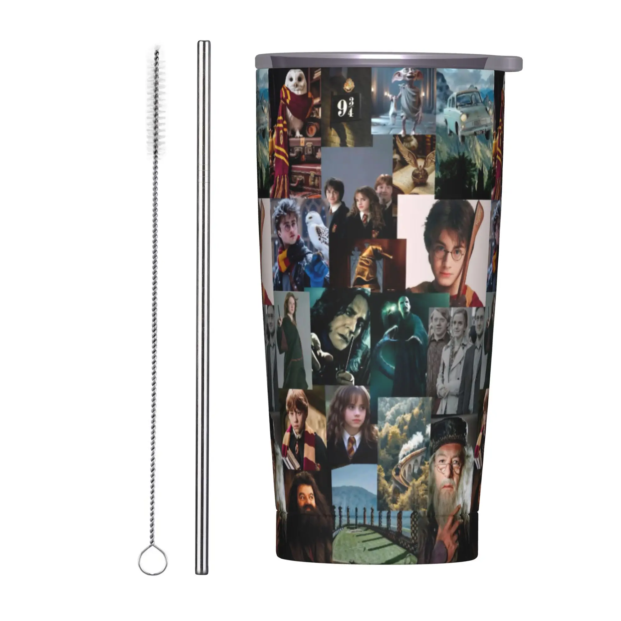 Vaso de Acero Inoxidable, Taza de Café de Harry Potter, Escuela de Magia, Antiderrames, para Bebidas Calientes, para Auto, Playa, Botella de Agua