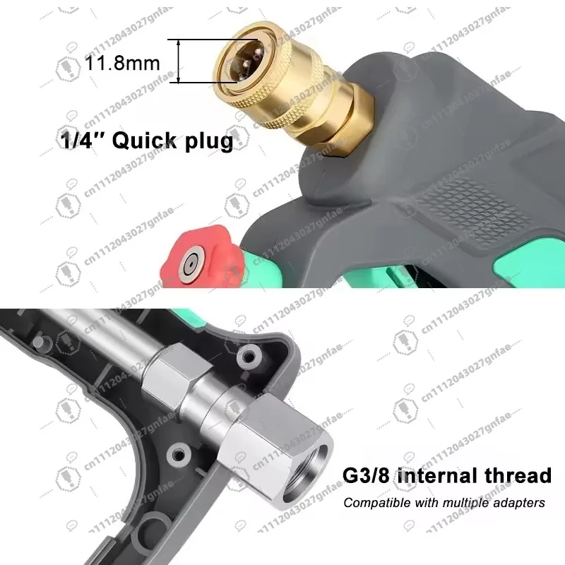 SS Hot Sale Anti-Winding Short Spray Gun with 4 Color Nozzle High Pressure Cleaning Gun Pressure Trigger Gun for Car Cleaning