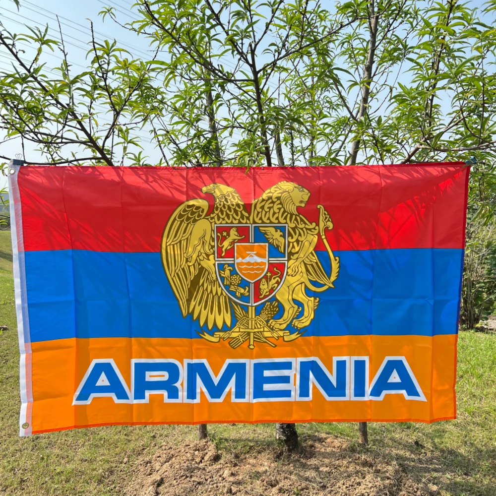 Armenia National Emblem flag3x5ft 90x150cm Armenian Flag polyester hanging