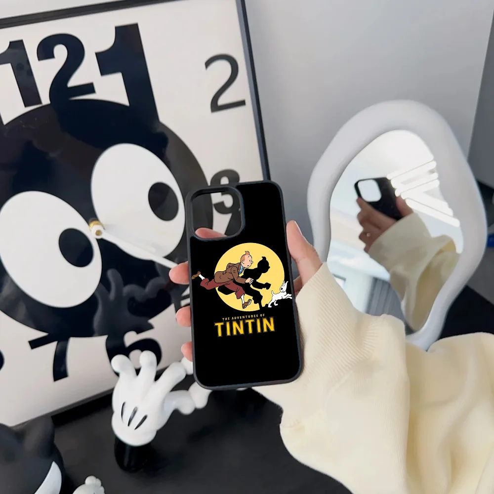 Cartoon The A-Adventures Of T-Tintin Phone Case For IPhone 11 12 13 14 15 16 Plus Pro Max Mirror Acrylic PC TPU Cover