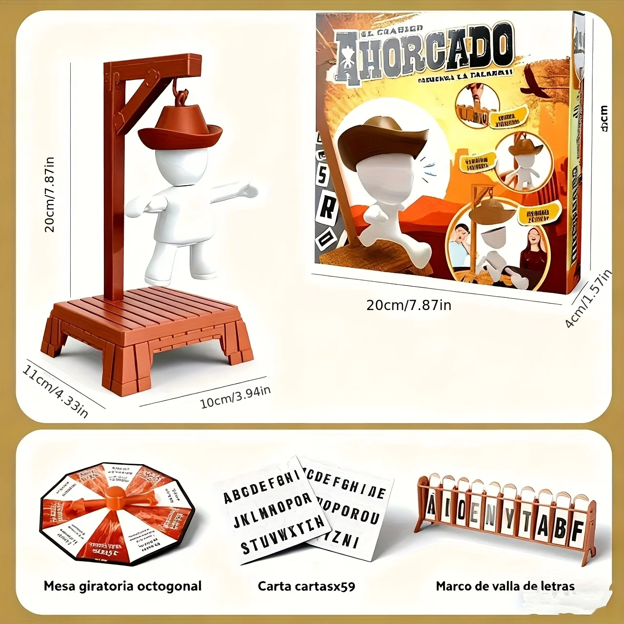 Cowboy Magnetic Hangman Board Games Mystery Guessing Word Before Hank Falls Hanging with Doll Travel Table Game