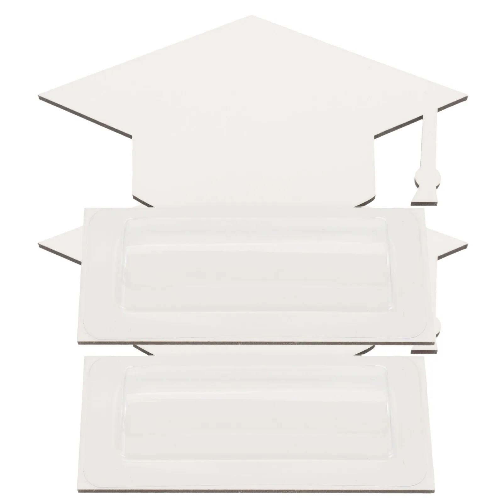 

2Pcs Doctor Hat Shaped Gift Cards Transparent Money Holder Plastic Dome Pouch DIY Blank Greeting Cards for Graduation Festival