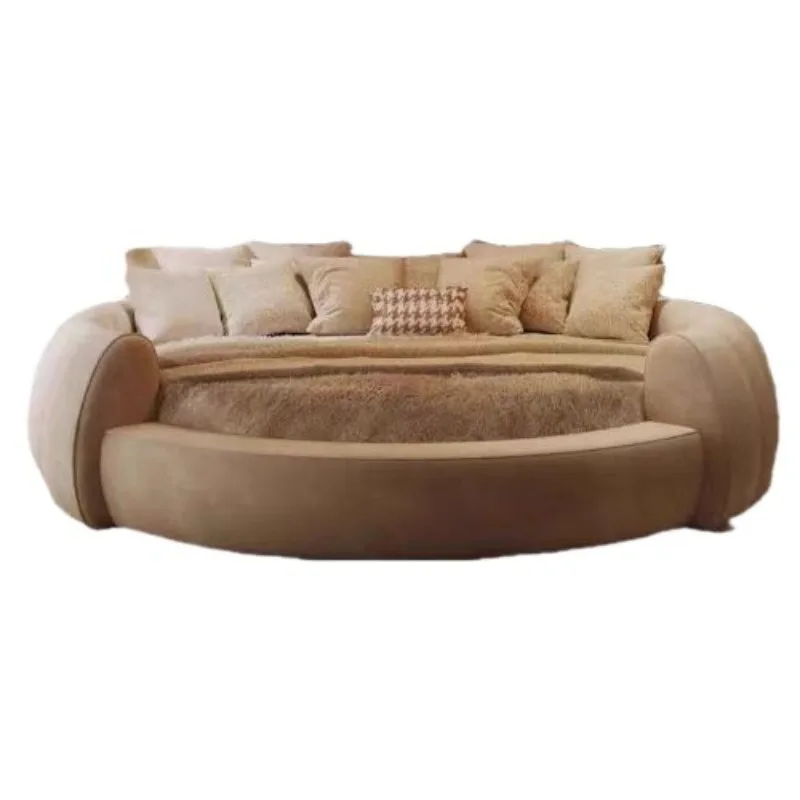 Light luxury round bed double bird's nest bed princess wedding bed master bedroom hotel pumpkin couple modern simple style