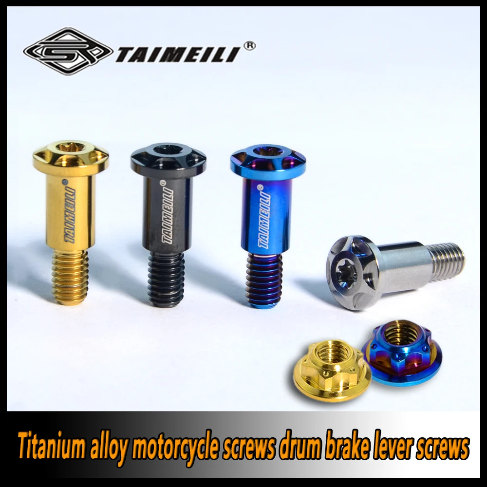 TAIMEILI Titanium Alloy Motorcycle Screw Brake Connecting Rod Screw Motorcycle modification 1/2pcs