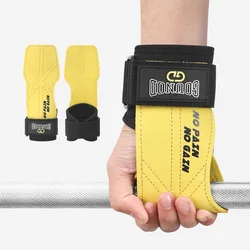 -protector de mano de piel de vaca, 1 par, guante de Fitness para levantamiento de pesas, barra Horizontal, Protector de muñeca para gimnasio, banda de asistencia para Crossfit